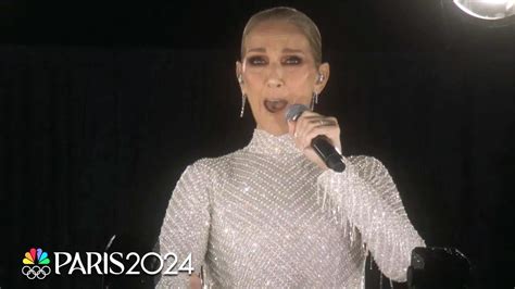 Celine Dion closes the Olympic Opening Ceremony with a.